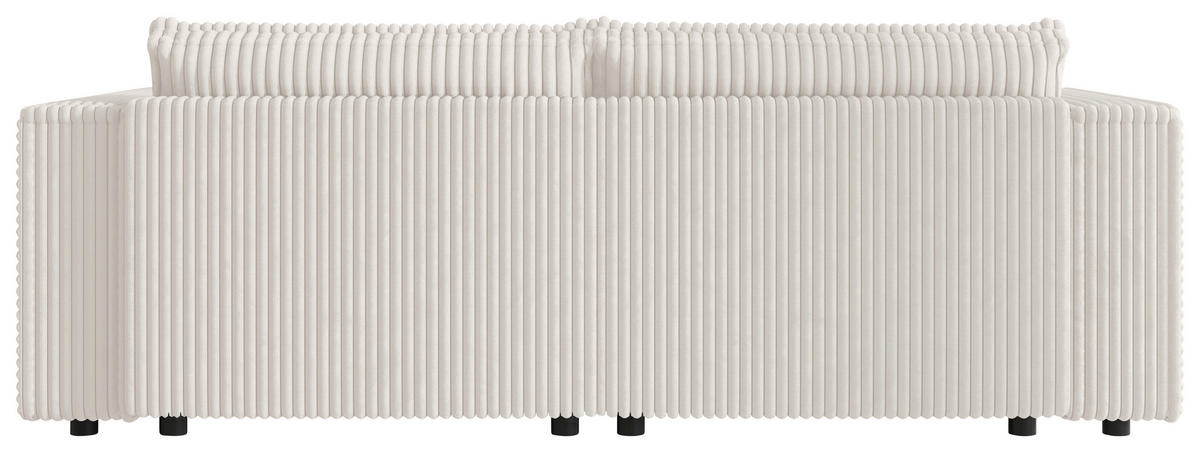 SCHLAFSOFA Cord Creme  inkl. Zierkissen, Bettkasten, Schlaffunktion  - Creme/Schwarz, MODERN, Kunststoff/Textil (250/68/104cm) - Xora