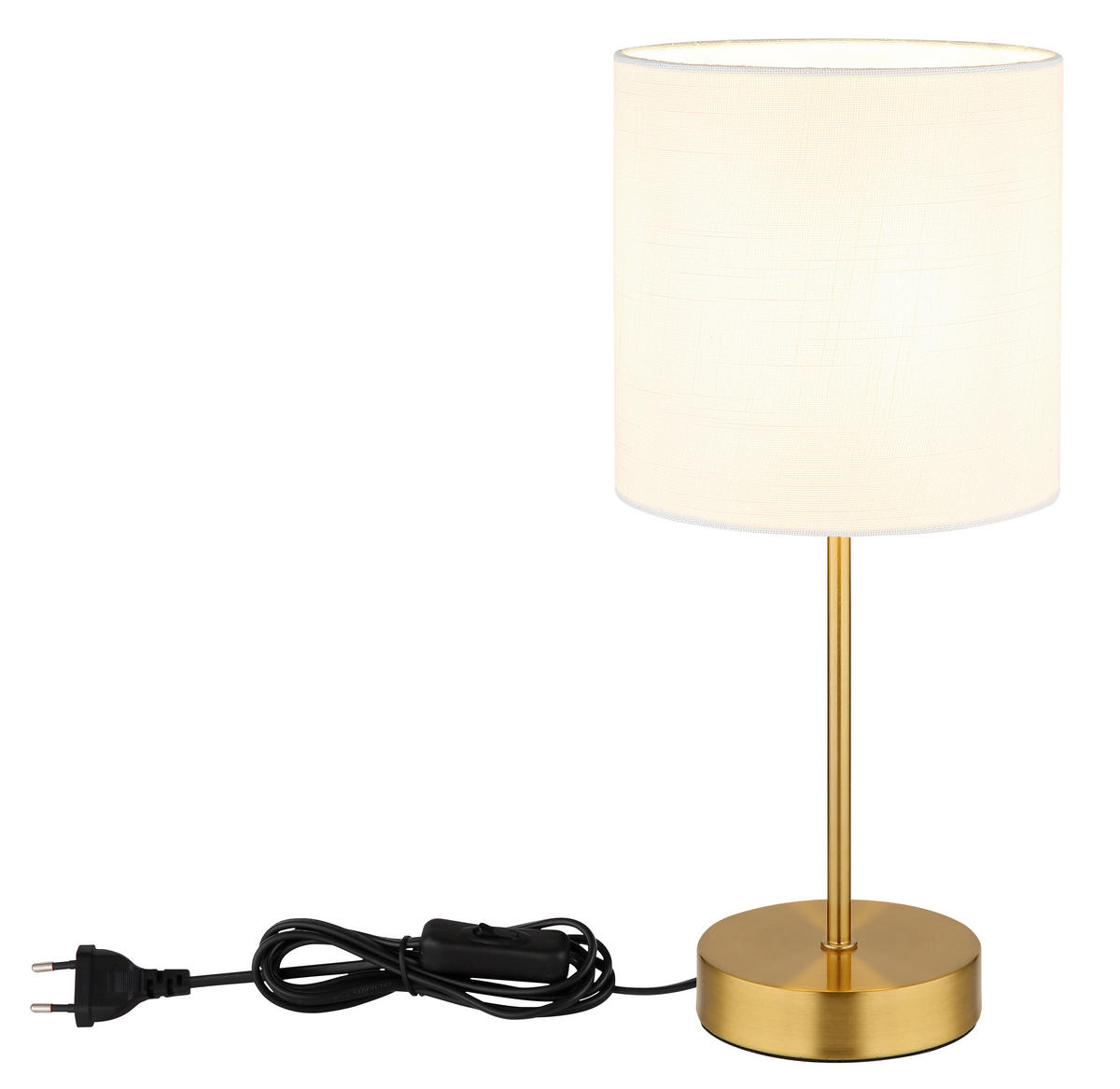 TISCHLEUCHTE Truett 17/37 cm  - Messingfarben/Schwarz, Design, Kunststoff/Textil (17/37cm) - Globo