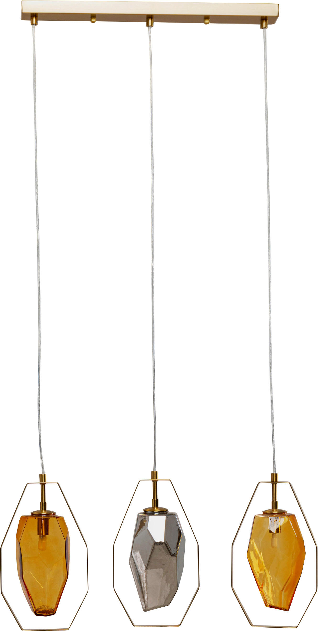 HÄNGELEUCHTE Diamond 67/120/12 cm   - MODERN, Glas/Metall (67/120/12cm) - Kare-Design