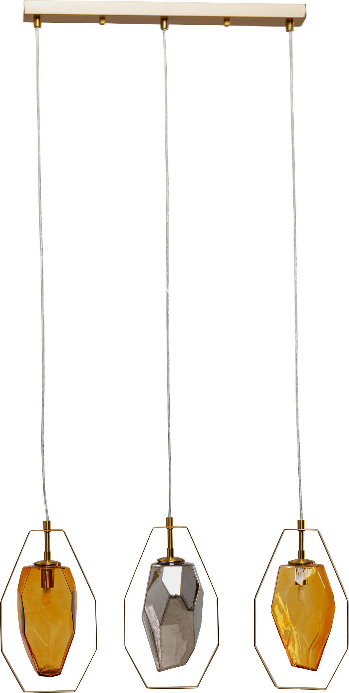 HÄNGELEUCHTE Diamond 67/120/12 cm   - MODERN, Glas/Metall (67/120/12cm) - Kare-Design