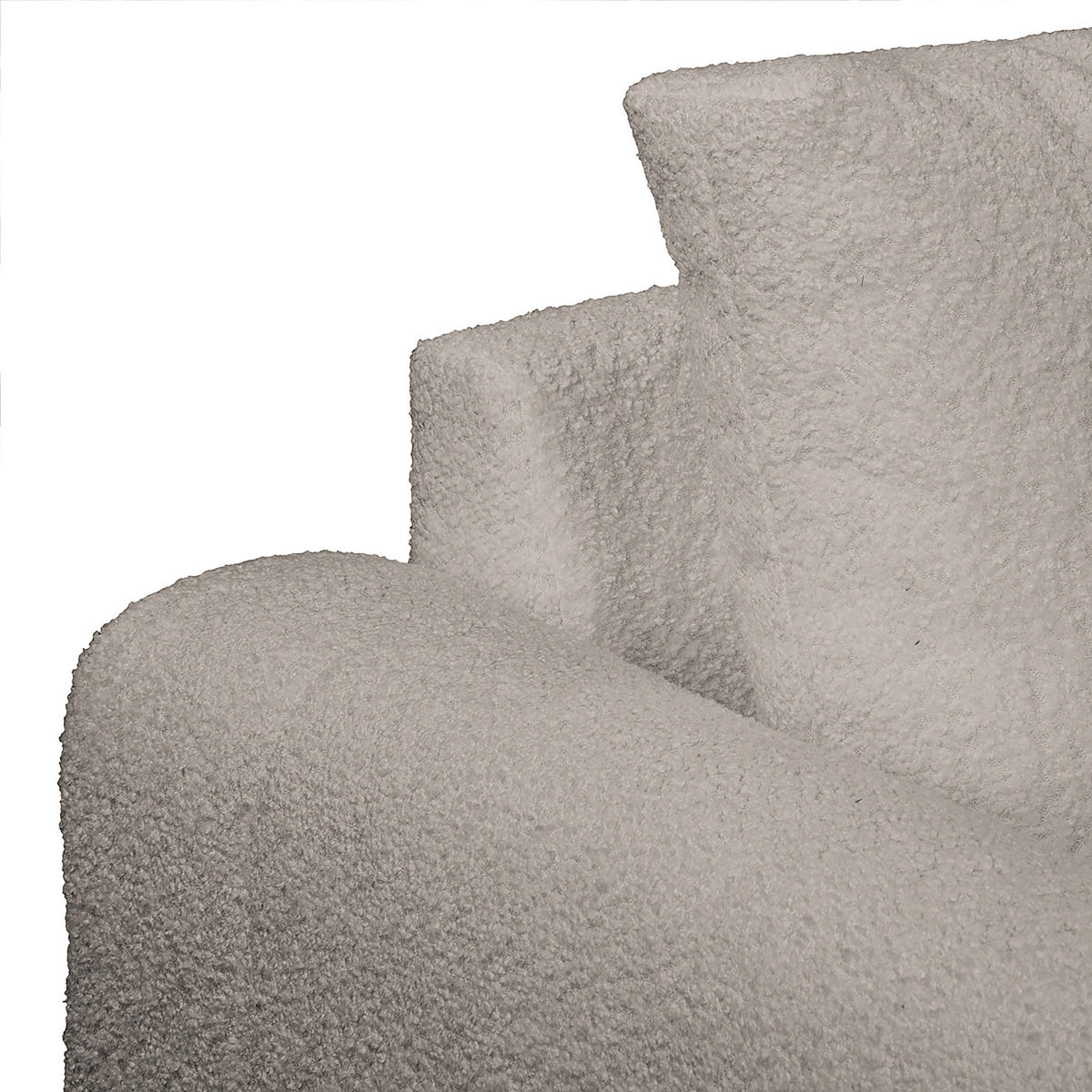 ECKSOFA inkl. Hocker Ariella in Bouclé Grau  231/161 cm  - Naturfarben/Grau, Design, Holz/Textil (231/161cm) - Livetastic