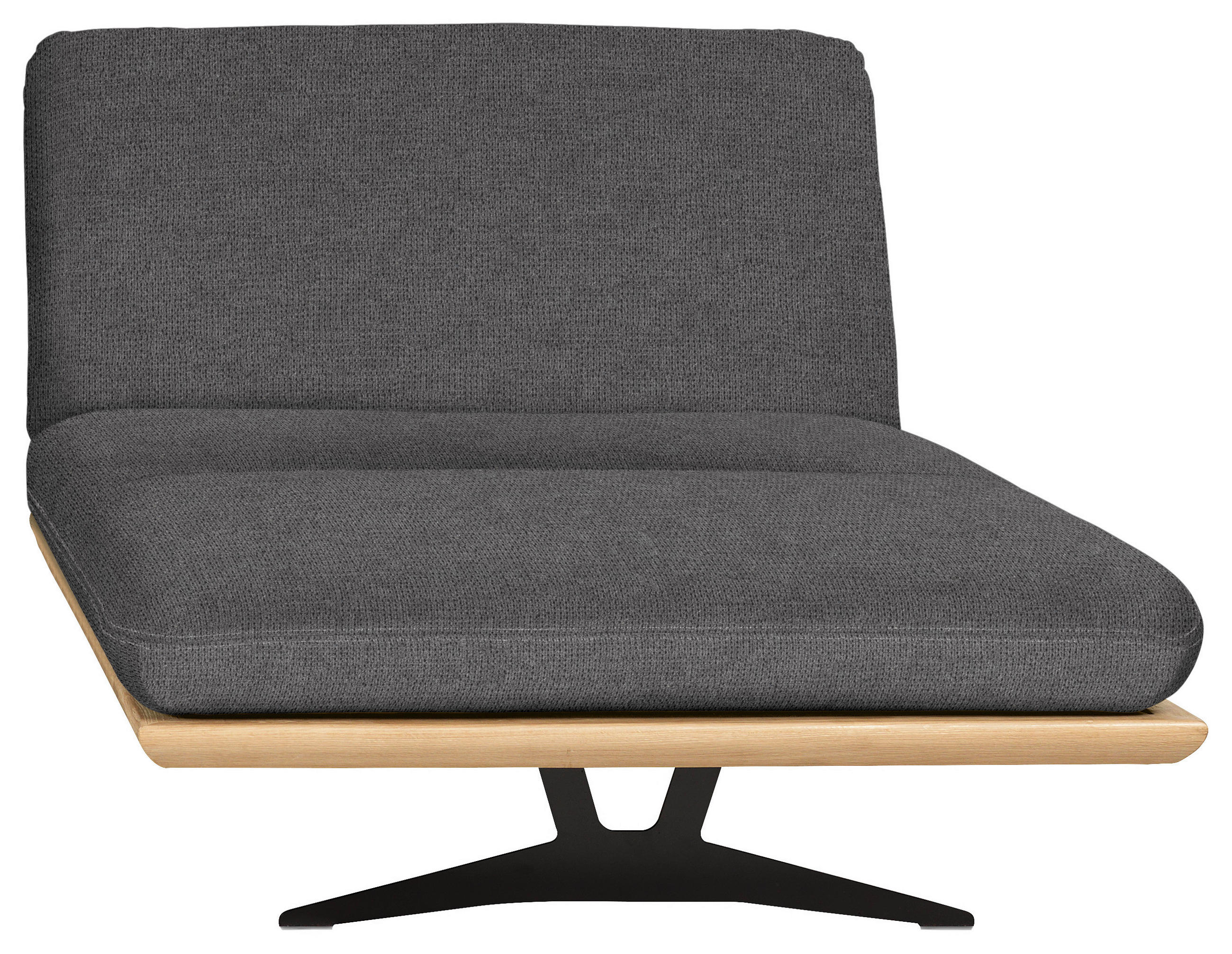 OTTOMANE Palermo Webstoff Dunkelgrau  - Dunkelgrau/Beige, Design, Holz/Textil (114/92/165cm) - Dieter Knoll