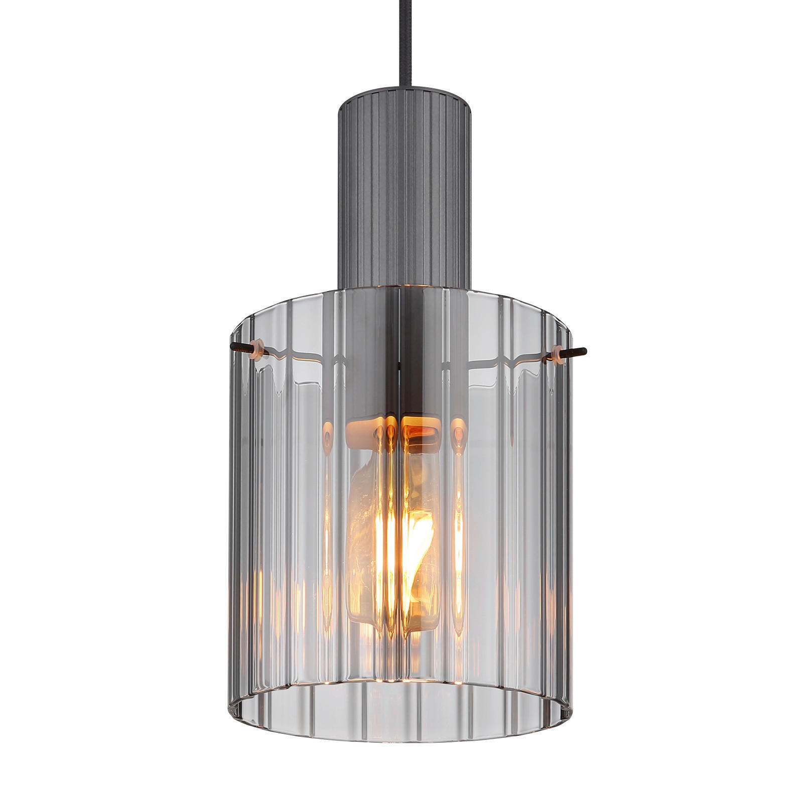 HÄNGELEUCHTE 18/120 cm - Dunkelgrau, Basics, Glas/Metall (18/120cm) - Globo