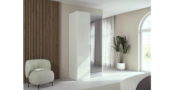 DREHTÜRENSCHRANK 101/223/61 cm,  in Weiß, 2-türig  - Weiß, Basics, Glas/Holzwerkstoff (101/223/61cm) - Novel