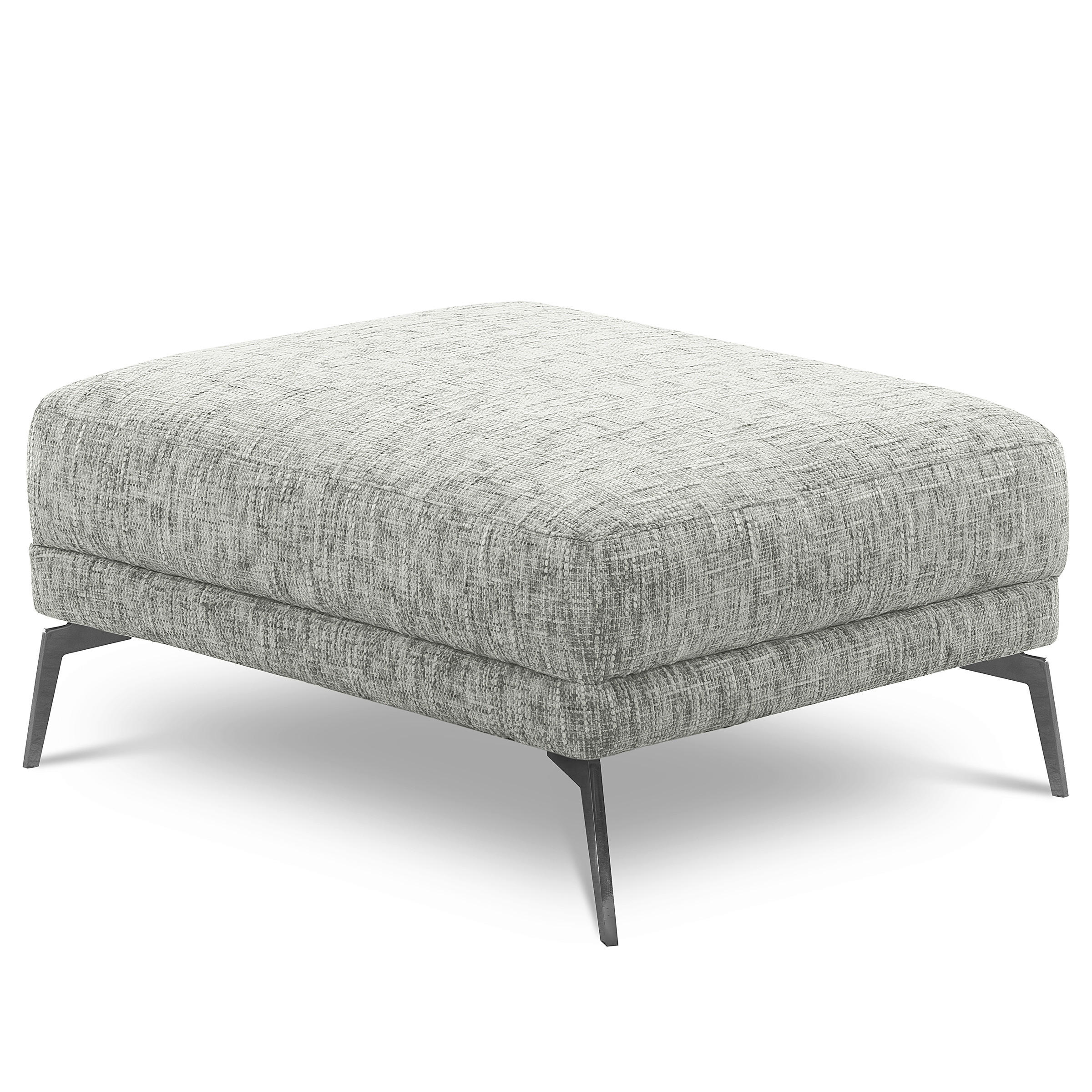 HOCKER SPRING Webstoff Grau  - Schwarz/Grau, Design, Textil/Metall (96/45/80cm) - P & B