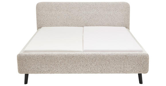 POLSTERBETT gepolstertes Kopfteil, Lattenrost, Bettkasten Beige 120/200 cm  - Birkefarben/Beige, Design, Holz/Textil (120/200cm) - Xora