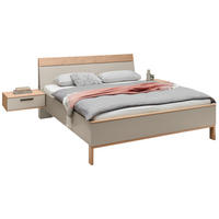 BETTANLAGE - Taupe/Eiche Bianco, Design, Holz (180/200cm) - Dieter Knoll