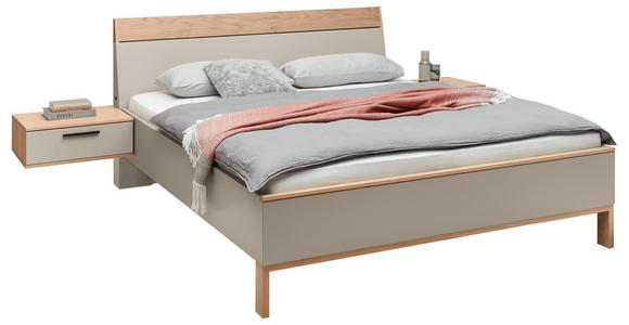 BETTANLAGE 180/200 cm  in Taupe, Eichefarben  - Taupe/Eichefarben, Design, Holz/Holzwerkstoff (180/200cm) - Dieter Knoll