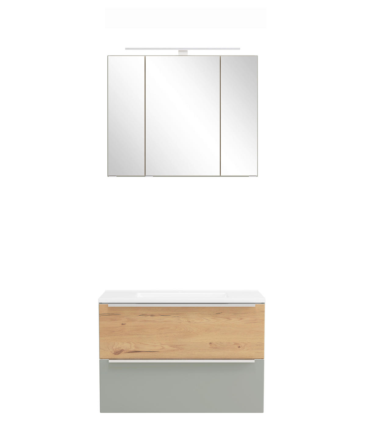 BADEZIMMER 2-teilig  in  - Schilfgrün/Wildeiche, Trend, Glas/Holzwerkstoff (80/200/47cm) - Held