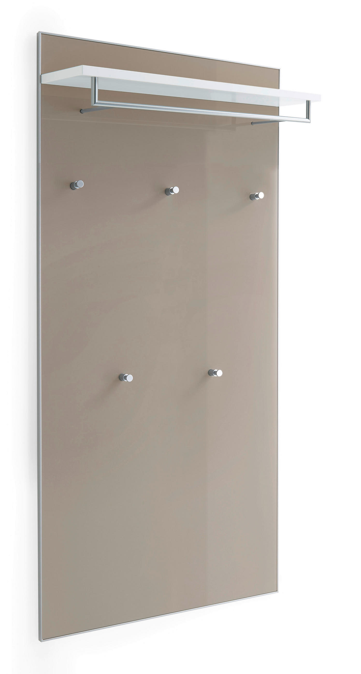 GARDEROBENPANEEL  in 80/170/27 cm  - Taupe/Weiß, Design, Glas/Holzwerkstoff (80/170/27cm) - Novel