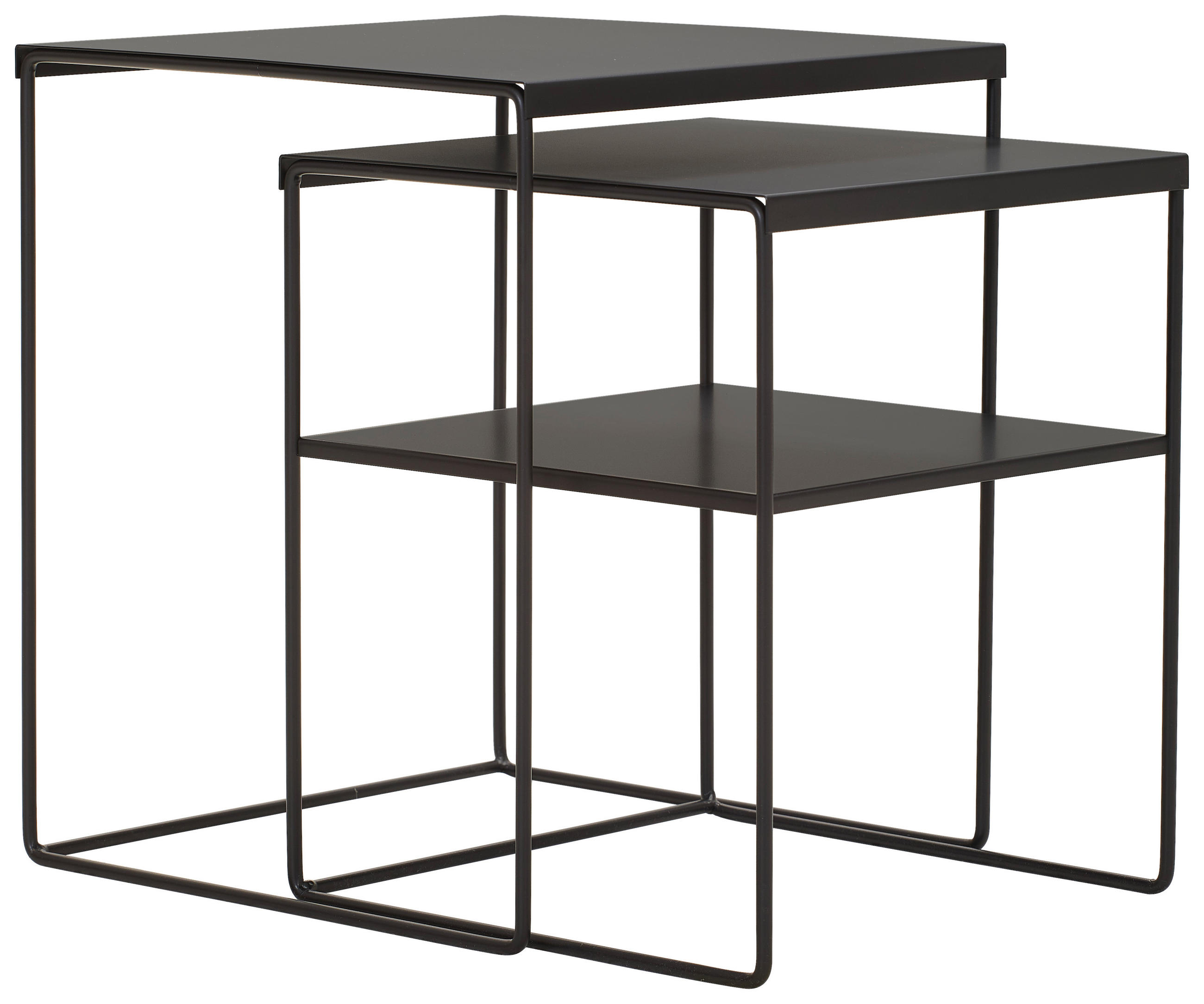 SATZTISCH in Metall 38/38/45 cm  - Schwarz, Design, Metall (38/38/45cm) - MID.YOU