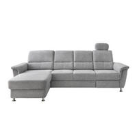 ECKSOFA in Chenille Silberfarben  165/292 cm  - Chromfarben/Silberfarben, KONVENTIONELL, Textil/Metall (165/292cm) - Livetastic