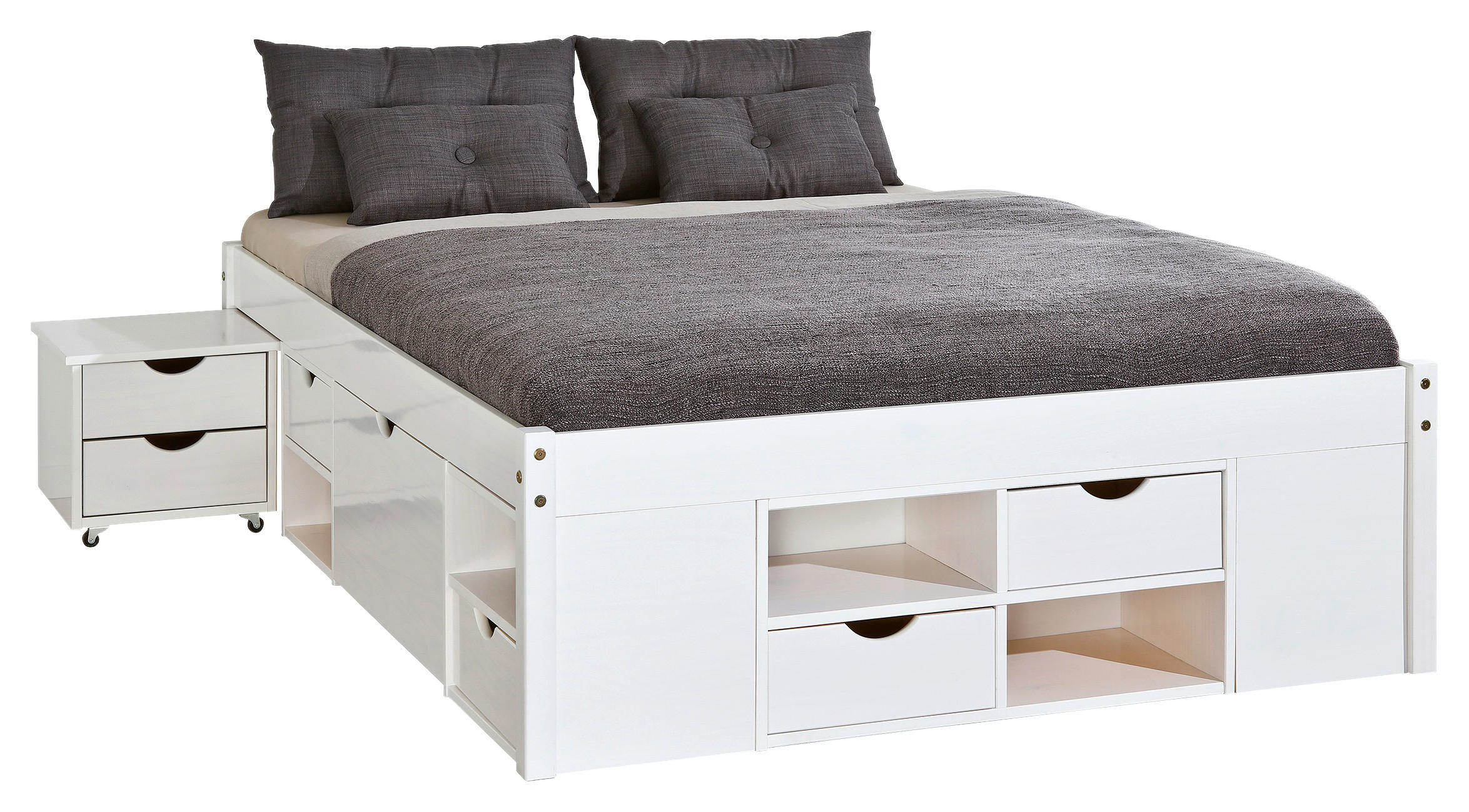 KREVET S PROSTOR. ZA ODLAGANJ   160/200 cm   bijela  - bijela, Konvencionalno (160/200cm) - MID.YOU