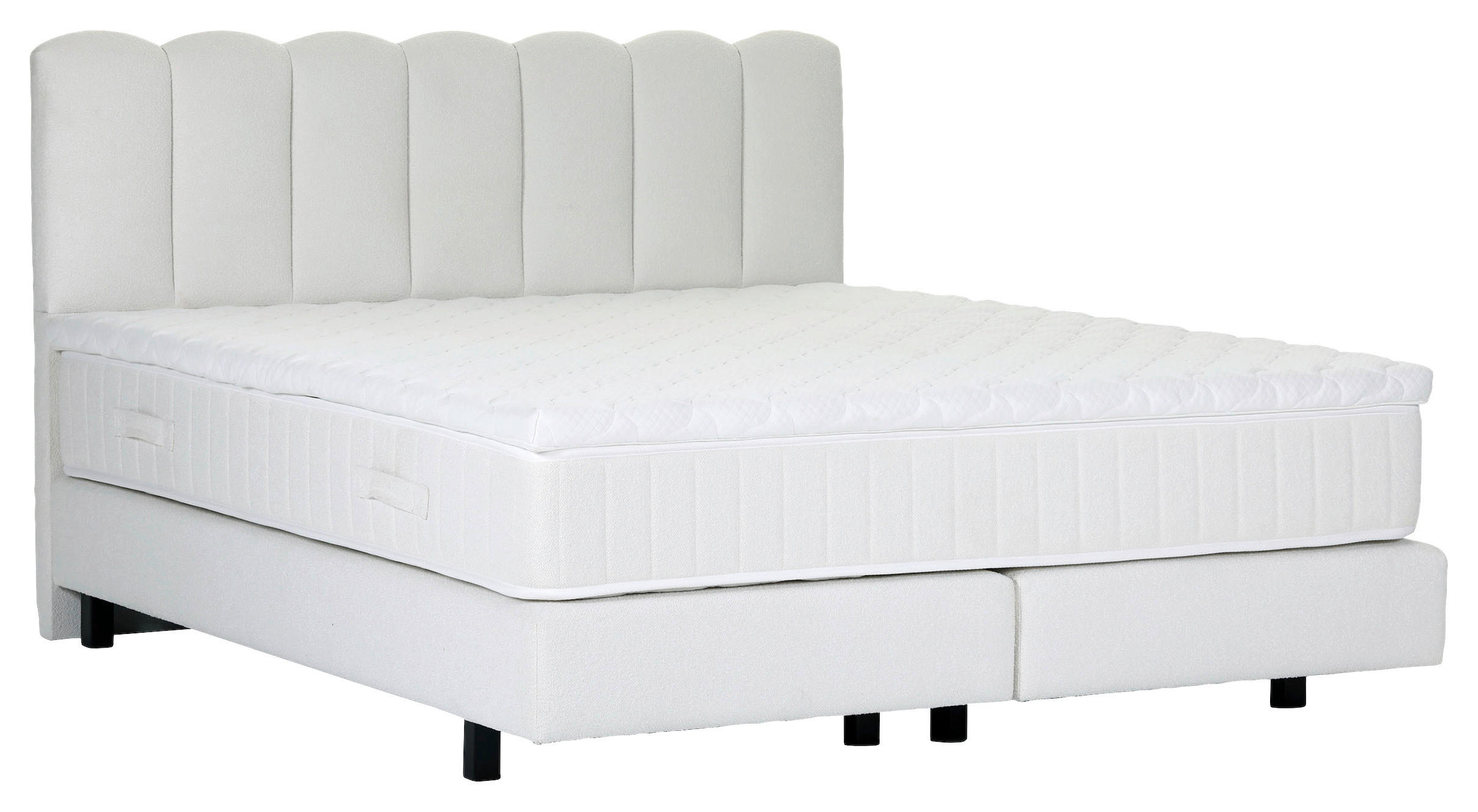 BOXSPRINGBETT 180/200 cm,  in Weiß, Topper, Matratzen, H3 = fest  - Schwarz/Weiß, Design, Holzwerkstoff/Textil (180/200cm) - Esposa