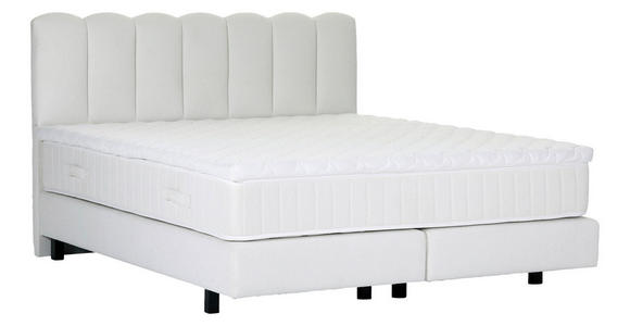 BOXSPRINGBETT 180/200 cm,  in Weiß, Topper, Matratzen, H3 = fest  - Schwarz/Weiß, Design, Holzwerkstoff/Textil (180/200cm) - Esposa