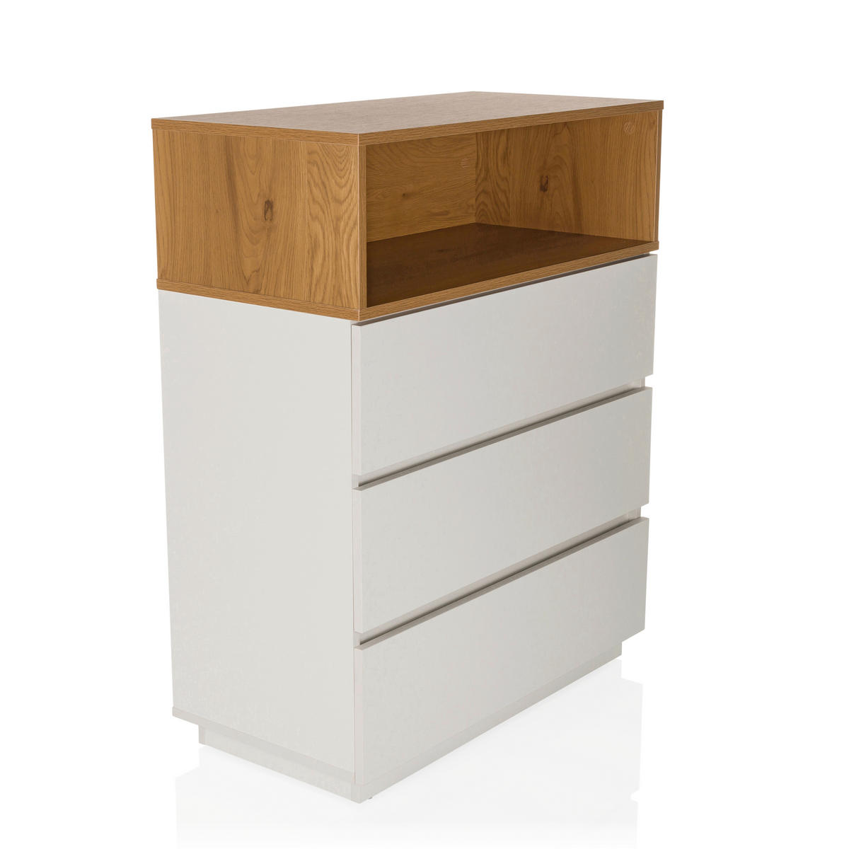 KOMMODE  in 80/100/40 cm  - Eichefarben/Weiß, MODERN, Holzwerkstoff/Kunststoff (80/100/40cm) - MID.YOU