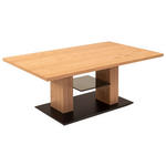 COUCHTISCH in Holz, Glas, Holzwerkstoff 110/65/47(66) cm  - Eichefarben/Schwarz, Natur, Glas/Holz (110/65/47(66)cm) - Venda