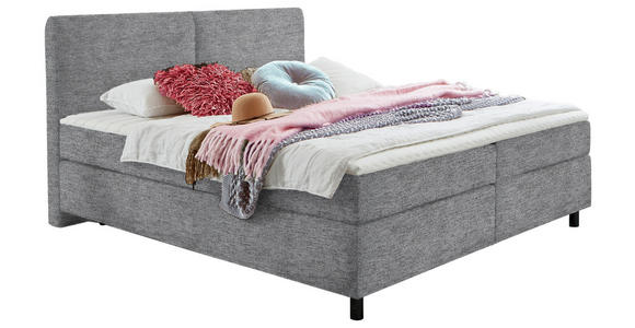 BOXSPRINGBETT 160/200 cm  in Grau  - Schwarz/Grau, KONVENTIONELL, Kunststoff/Textil (160/200cm) - Hom`in