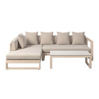 LOUNGEGARNITUR 180/248 cm Aluminium  - Beige, Design, Glas/Textil (180/248cm) - Amatio
