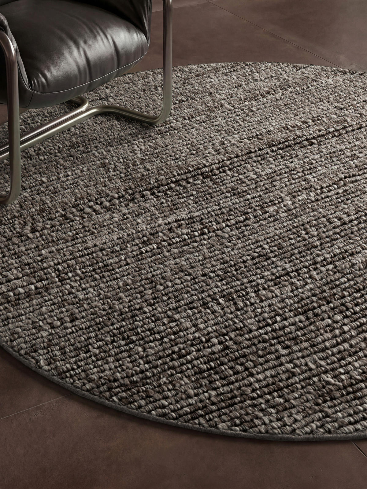 HANDWEBTEPPICH Wohnzimmer 160 cm Kollektion 1852 Wilma Multicolor, Dunkelgrau rund  - Dunkelgrau/Multicolor, Basics, Textil (160cm) - Villeroy & Boch
