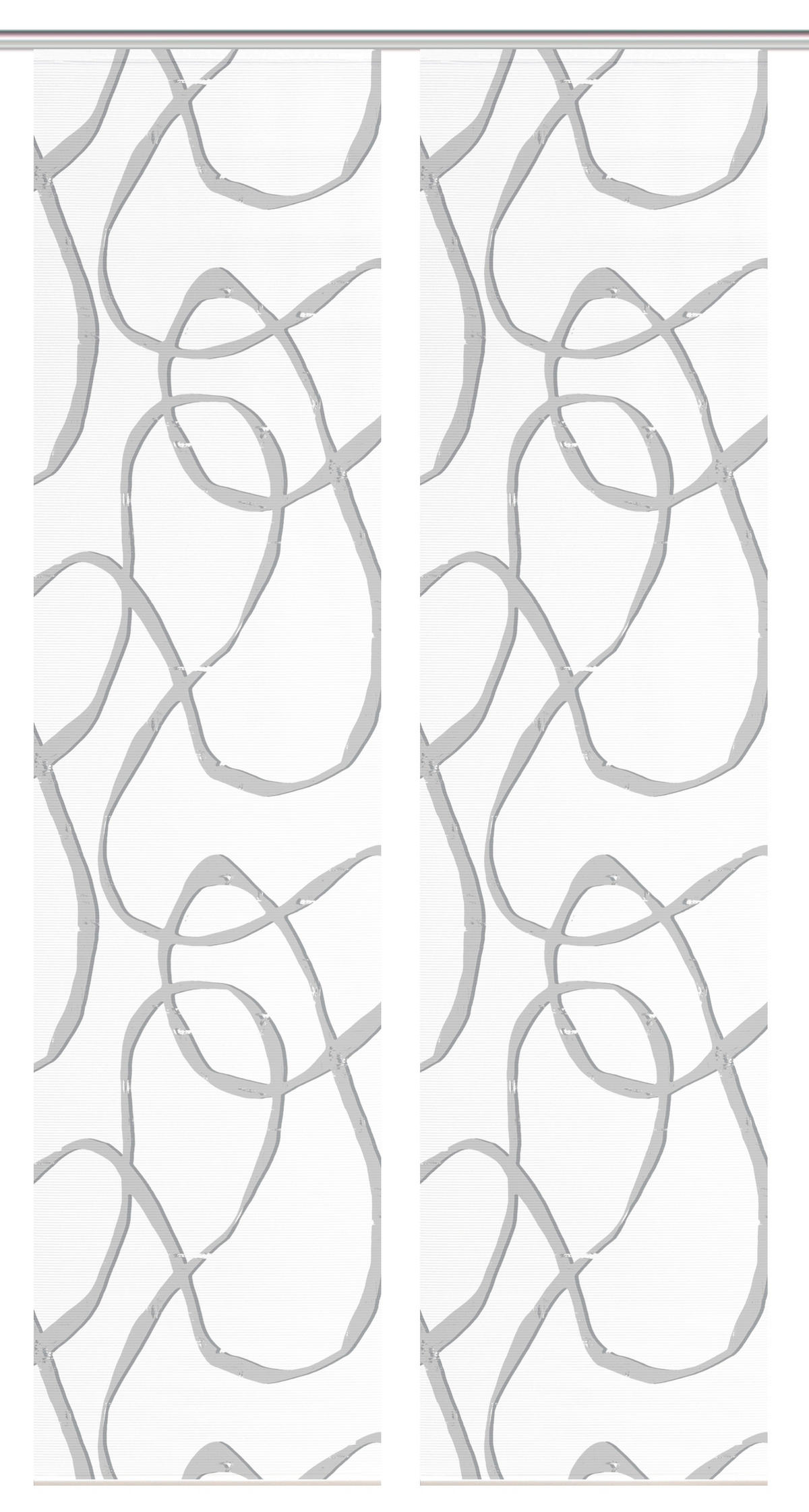 FLÄCHENVORHANG  2 Stück  blickdicht  60/260 cm   - Grau Hochglanz/Weiß, KONVENTIONELL, Textil (60/260cm)