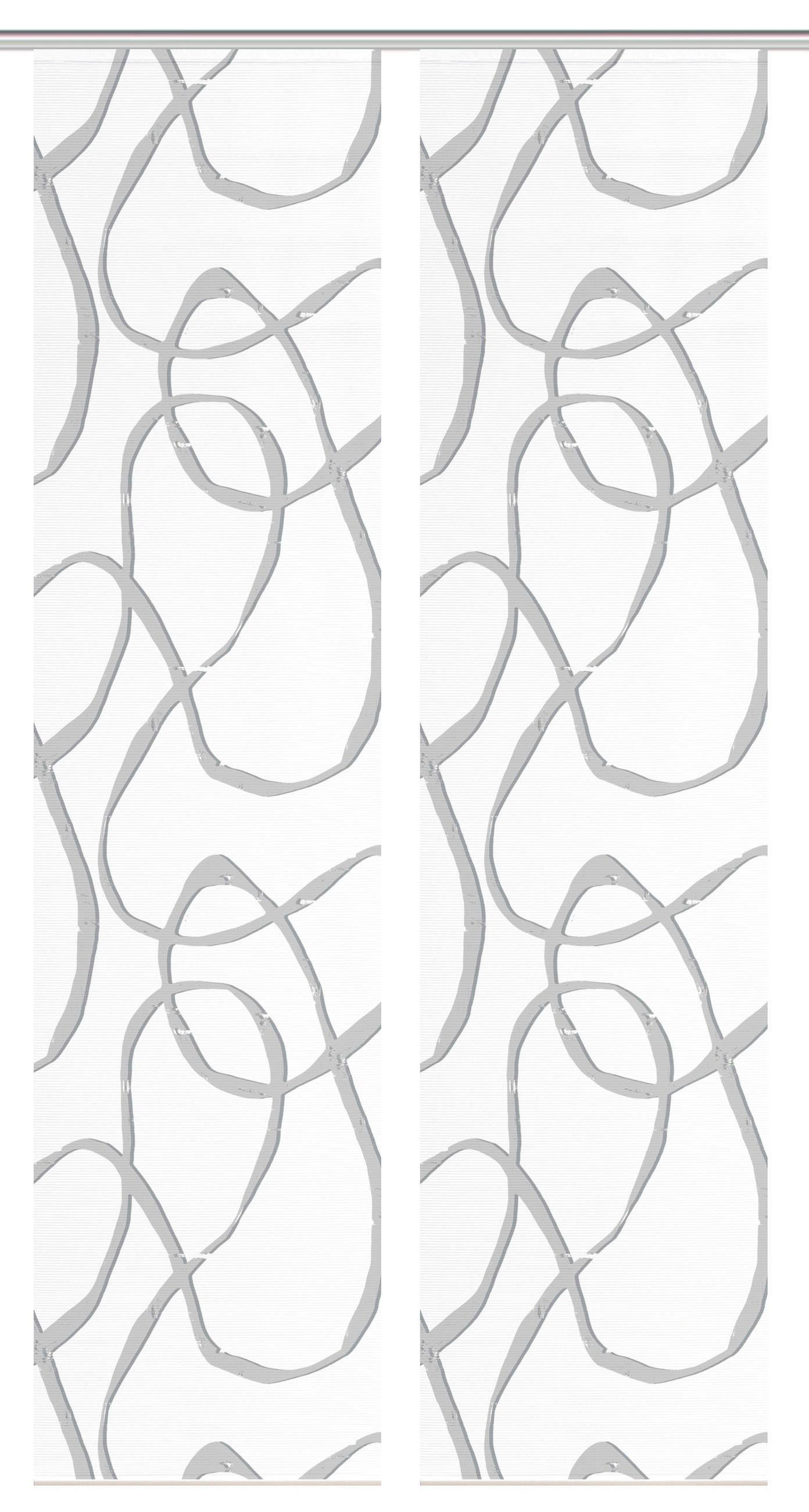 XXXLutz Flächenvorhang Ophelia Weiß, Grau Hochglanz 60x260 cm