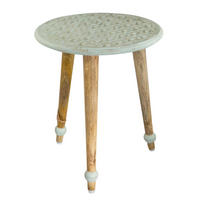 BEISTELLTISCH in Holz  - Naturfarben/Mintgrün, Natur, Holz (40/45cm)