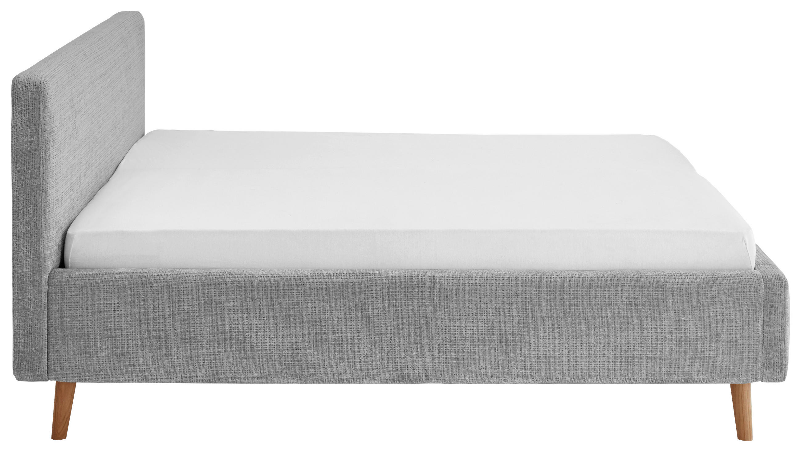 POLSTERBETT 180/200 cm  in Grau  - Eichefarben/Grau, Design, Holz/Textil (180/200cm) - Visionight