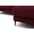 ECKSOFA  in Flachgewebe Rot  253/177 cm  - Rot/Schwarz, Design, Textil/Metall (253/177cm) - Dieter Knoll