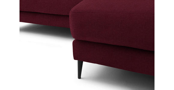 ECKSOFA  in Flachgewebe Rot  253/177 cm  - Rot/Schwarz, Design, Textil/Metall (253/177cm) - Dieter Knoll