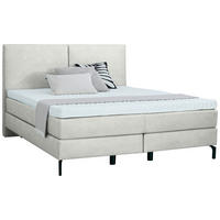 BOXSPRINGBETT 160/200 cm  in Naturfarben  - Schwarz/Naturfarben, Konventionell, Textil/Metall (160/200cm) - Dieter Knoll