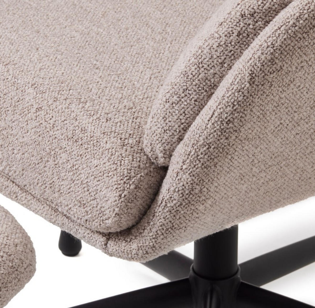 FÅTÖLJ MED FOTPALL i metall, textil svart, taupe  - svart/taupe, Design, metall/textil (70/110/76,5cm) - Best Price