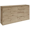 SIDEBOARD Brest 160/84/35 cm 4 Schublade(n)  - Eiche Artisan/Grau, Design, Holzwerkstoff/Kunststoff (160/84/35cm) - Boxxx