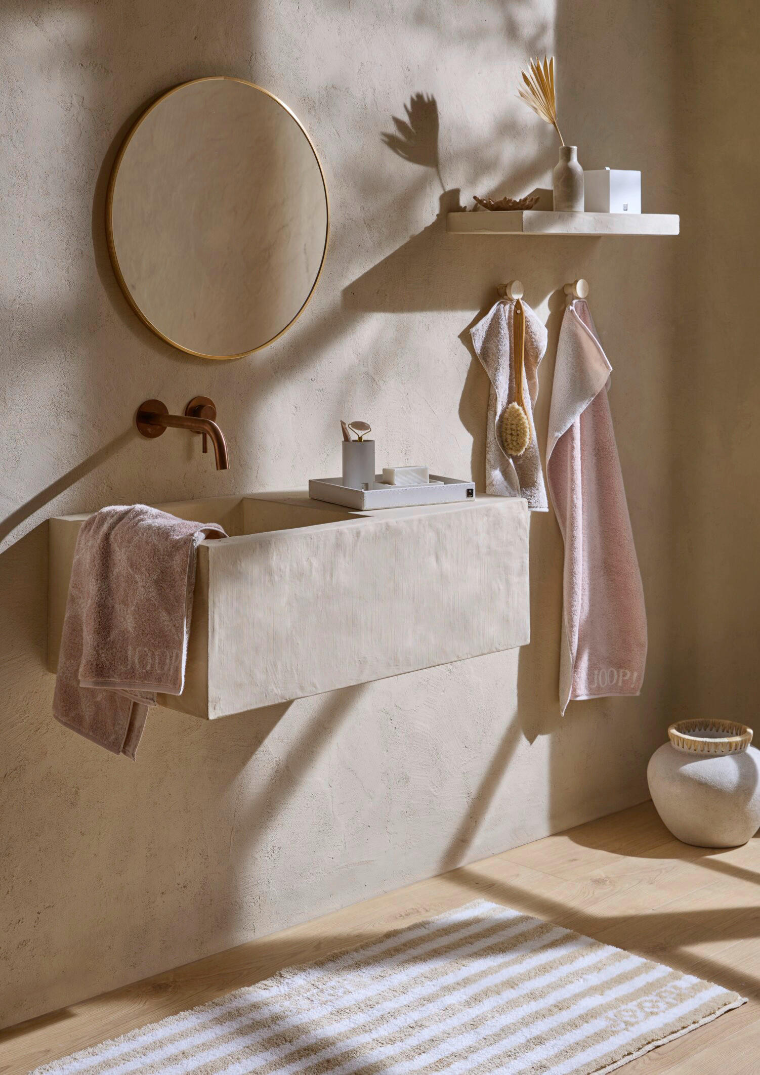 Thumbnail - Joop! Waschhandschuhset Classic Doubleface, Rosa, Textil, 3-teilig, Uni, 16x22 cm, Textiles Vertrauen - Oeko-Tex®, Made ...