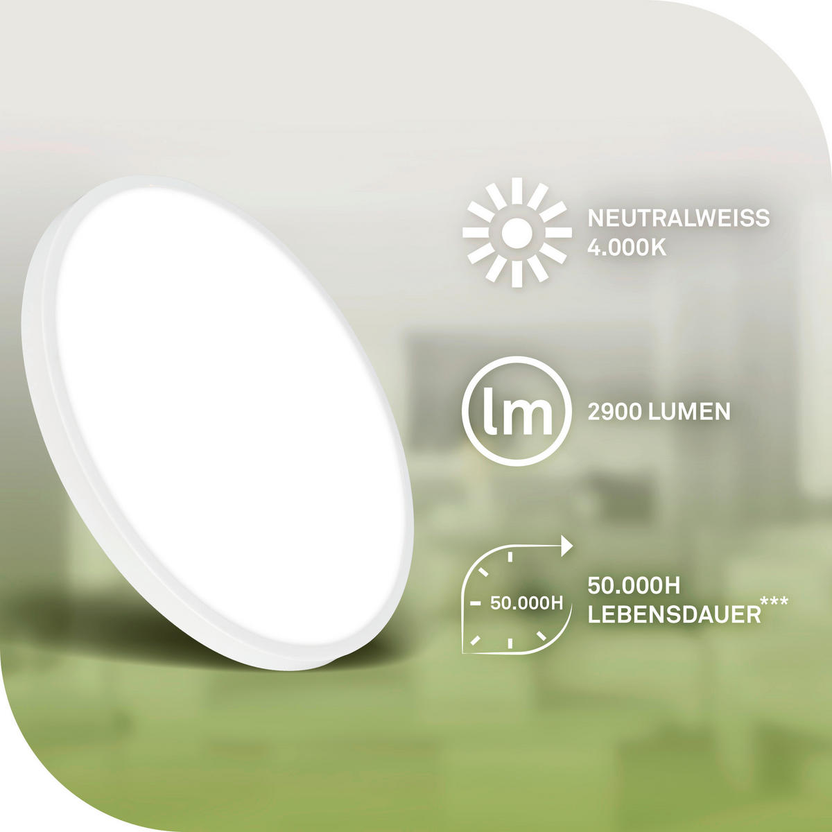 LED-DECKENLEUCHTE Kaida 33/6 cm   - Weiß, Basics, Kunststoff/Metall (33/6cm) - Briloner