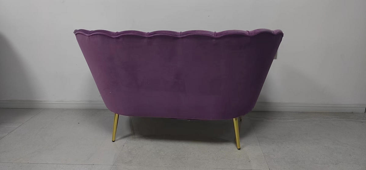 2-SED,  lila, zlate barve les, kovina, tekstil  - lila/zlate barve, Moderno, kovina/tekstil (132/78/76cm) - Xora