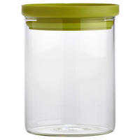 RECIPIENT DEPOZITARE ALIMENTE  0,7 L  - străveziu/verde, Basics, plastic/sticlă (9,5/12cm) - Homeware Profession.