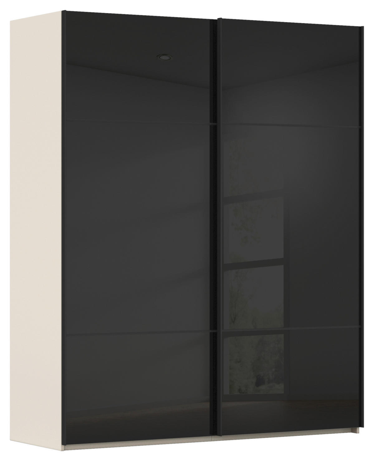 SCHWEBETÜRENSCHRANK Schwarz, Champagner  - Champagner/Schwarz, Konventionell, Glas/Holzwerkstoff (201/223/67cm) - Novel