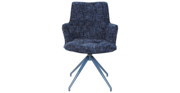 ARMLEHNSTUHL in Eisen Chenille - Blau, LIFESTYLE, Textil/Metall (59,5/90,5/62,5cm) - Novel