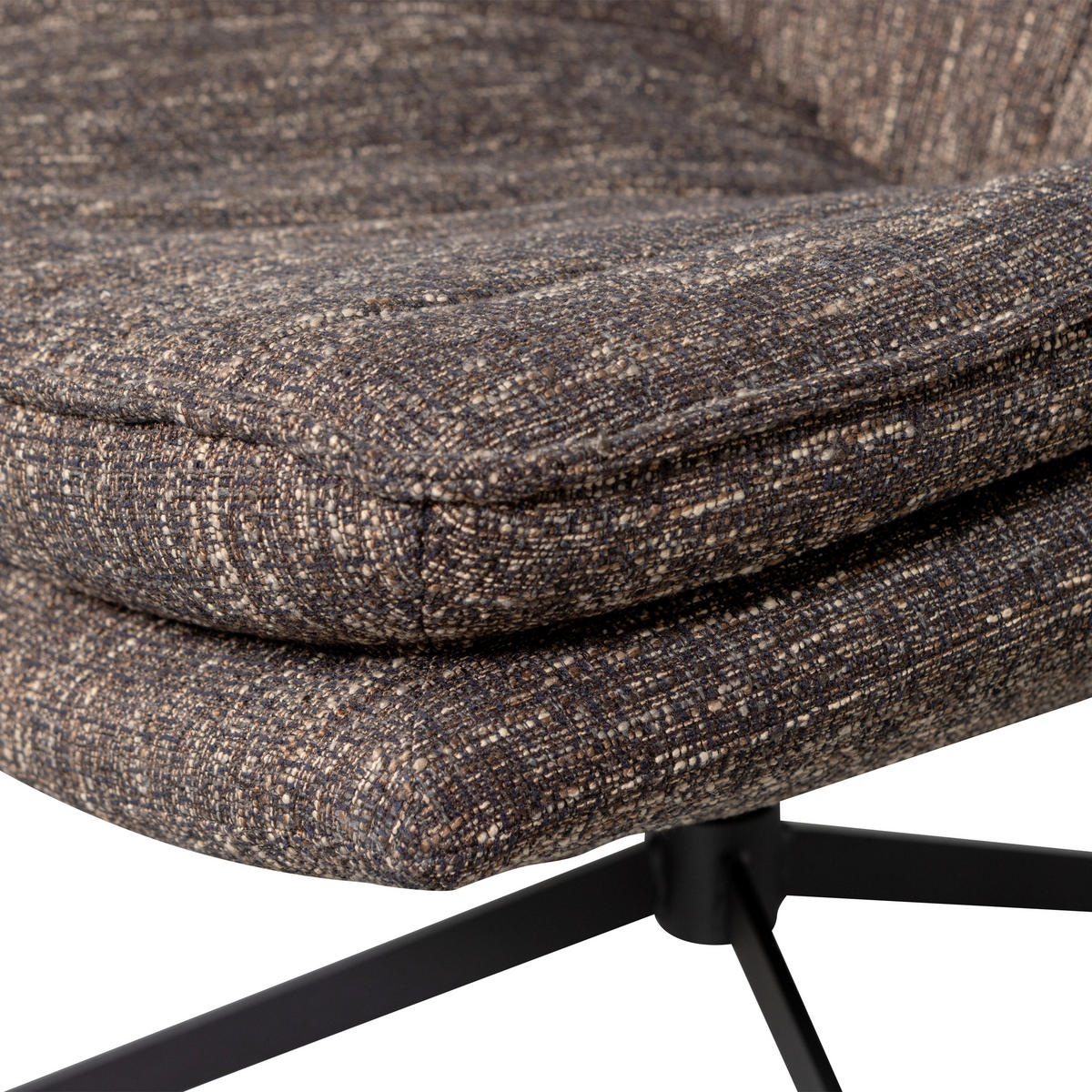 SESSEL in Webstoff Braun  - Schwarz/Braun, Design, Textil/Metall (75/88/94cm) - Livetastic