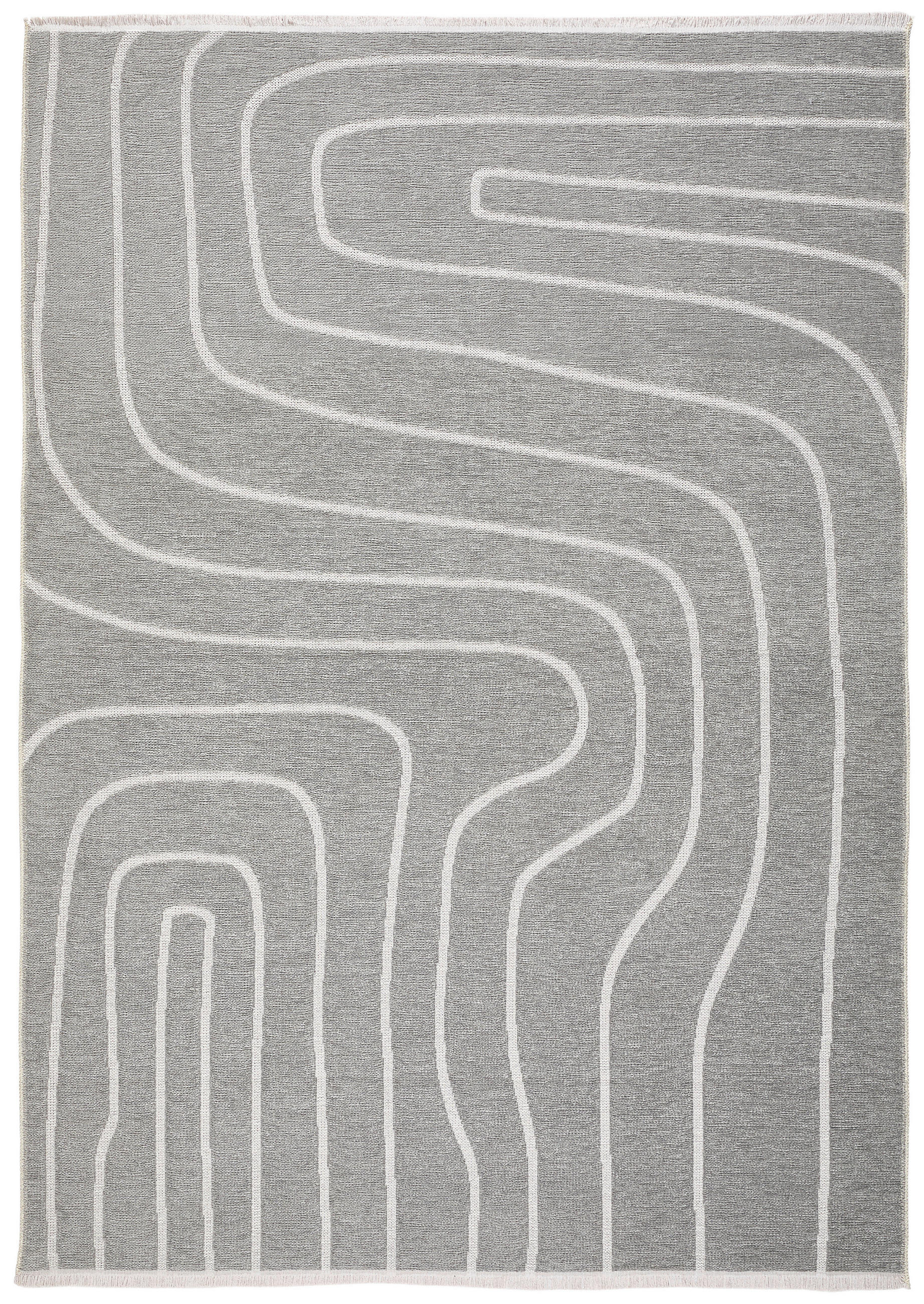 FLACHWEBETEPPICH  Wohnzimmer 80/150 cm Olivia Grau, Weiß rechteckig  - Weiß/Grau, LIFESTYLE, Textil (80/150cm) - Novel