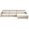 ECKSOFA in Echtleder Beige  - Chromfarben/Beige, Design, Leder/Metall (291/176cm) - Valdera