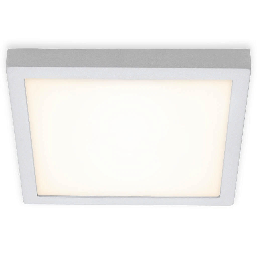 AUFBAULEUCHTE 30/30/3,2 cm   - Chromfarben/Weiß, Design, Kunststoff/Metall (30/30/3,2cm) - Globo