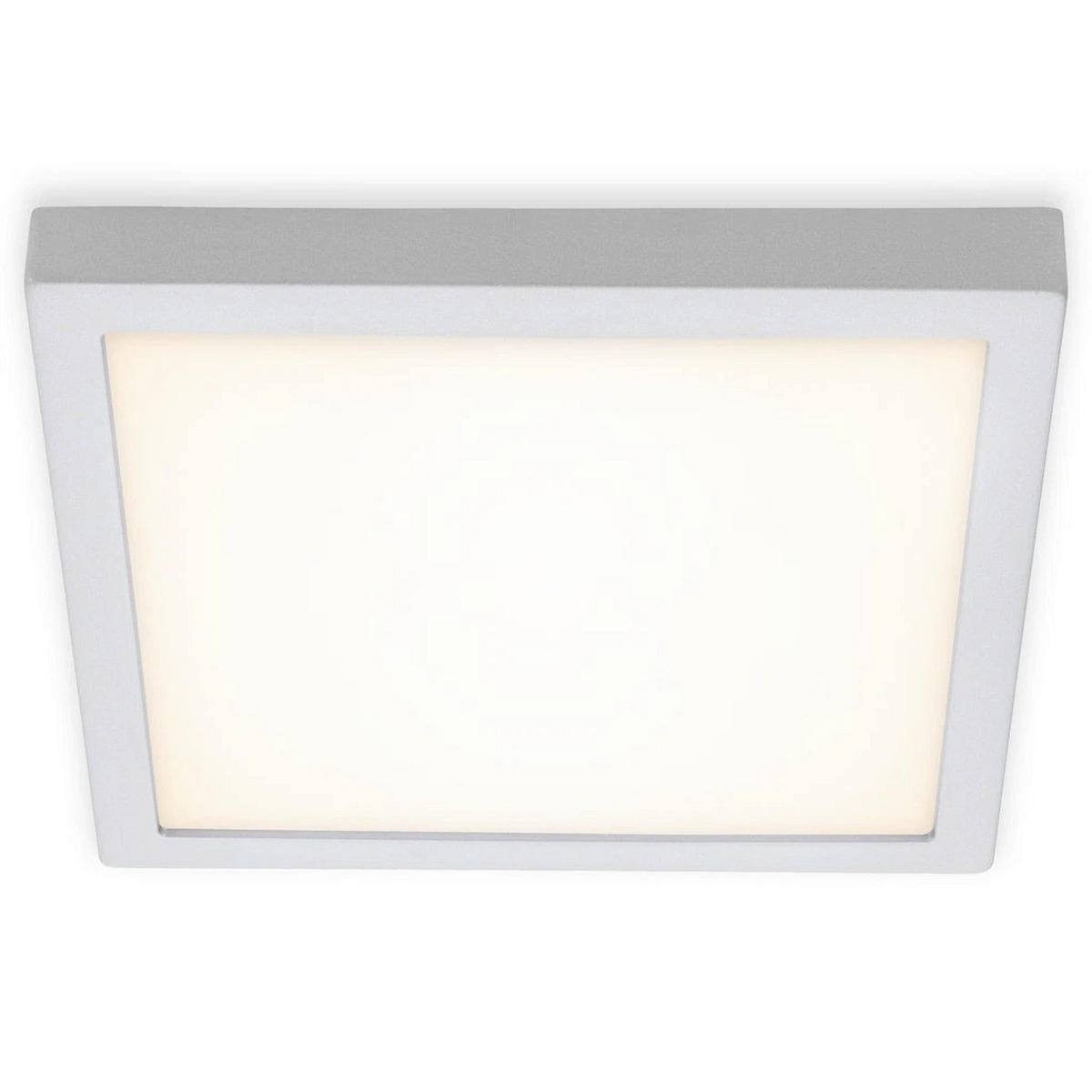 AUFBAULEUCHTE 30/30/3,2 cm   - Chromfarben/Weiß, Design, Kunststoff/Metall (30/30/3,2cm) - Globo