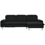 ECKSOFA in Webstoff Anthrazit  - Anthrazit/Schwarz, LIFESTYLE, Textil/Metall (310/180cm) - Valnatura