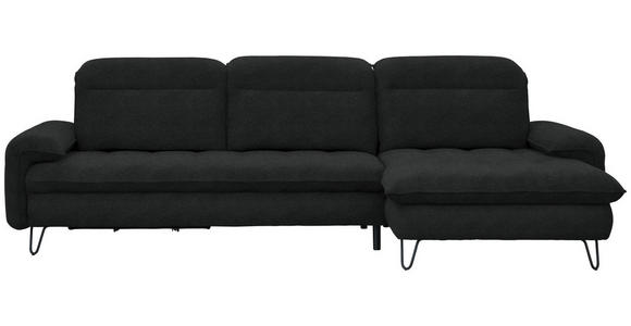 ECKSOFA in Webstoff Anthrazit  - Anthrazit/Schwarz, LIFESTYLE, Textil/Metall (310/180cm) - Valnatura