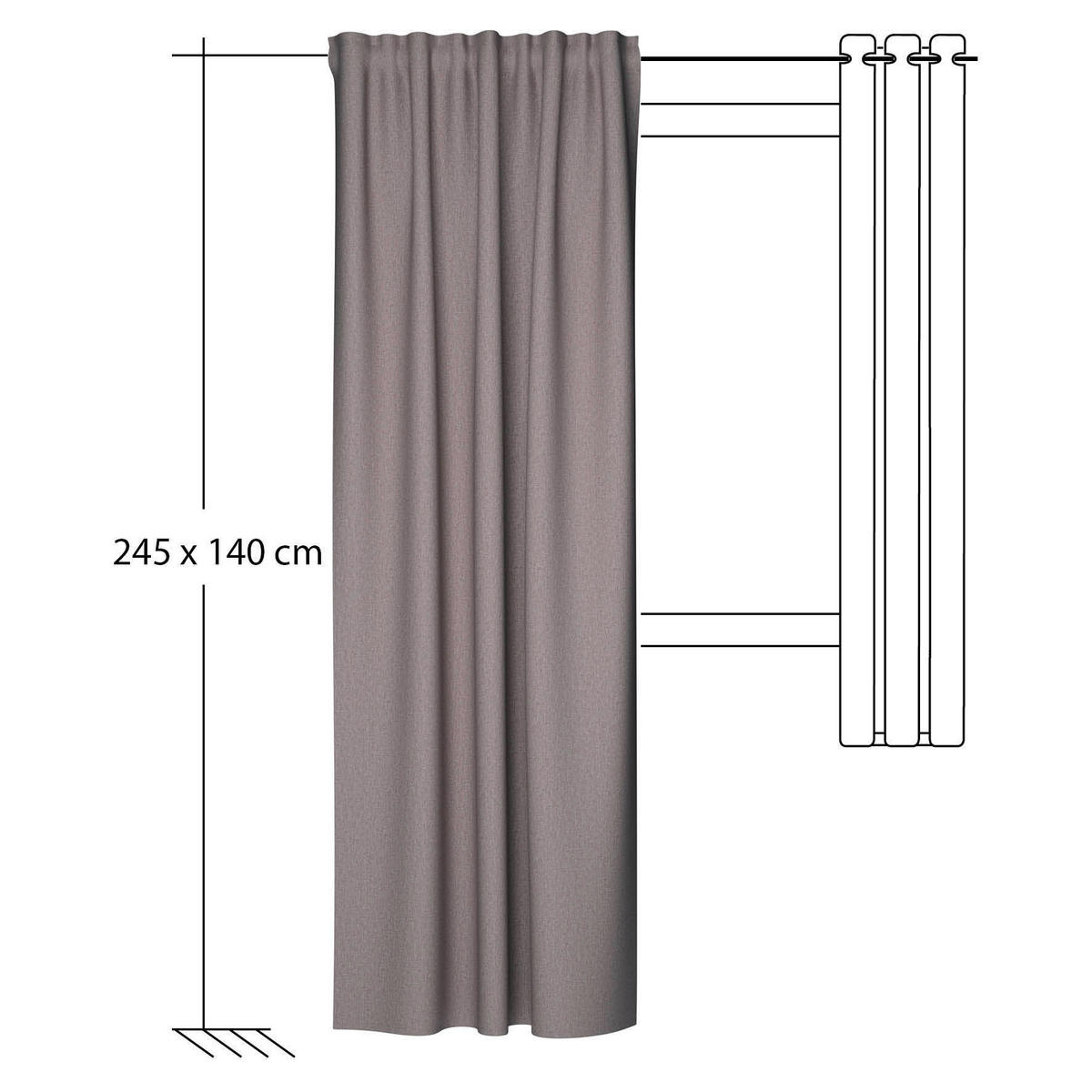 SCHLAUFENSCHAL  blickdicht  135/245 cm   - Creme, Basics, Textil (135/245cm)