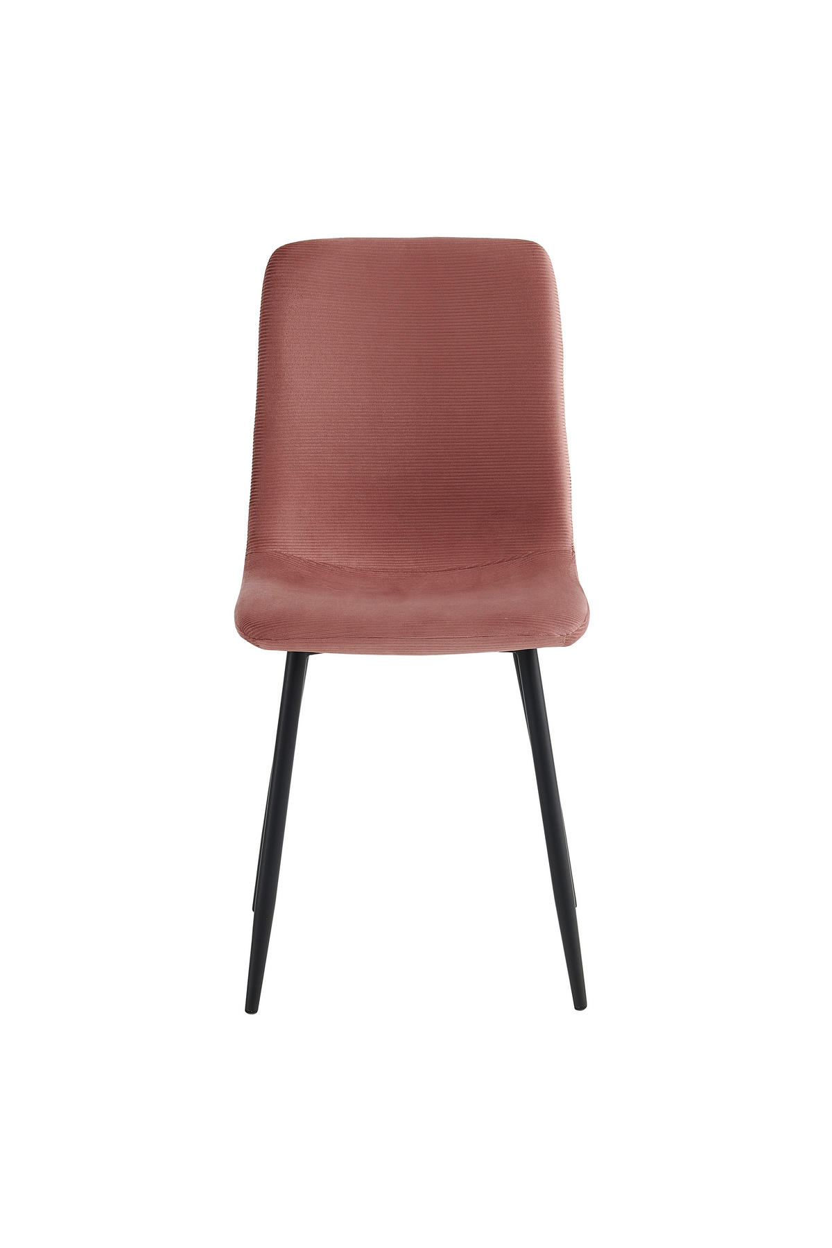 STUHL-SET 4 Stück  in Stahl Mikrofaser, Feincord  - Altrosa/Schwarz, MODERN, Textil/Metall (44/92/54cm) - MID.YOU