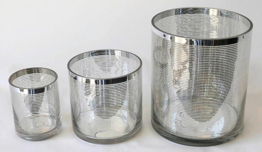 WINDLICHT Silberfarben, Chromfarben  - Chromfarben/Silberfarben, Basics, Glas (15/15/15cm) - Cor Mulder