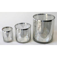 WINDLICHT Silberfarben, Chromfarben  - Chromfarben/Silberfarben, Basics, Glas (15/15/15cm) - Cor Mulder